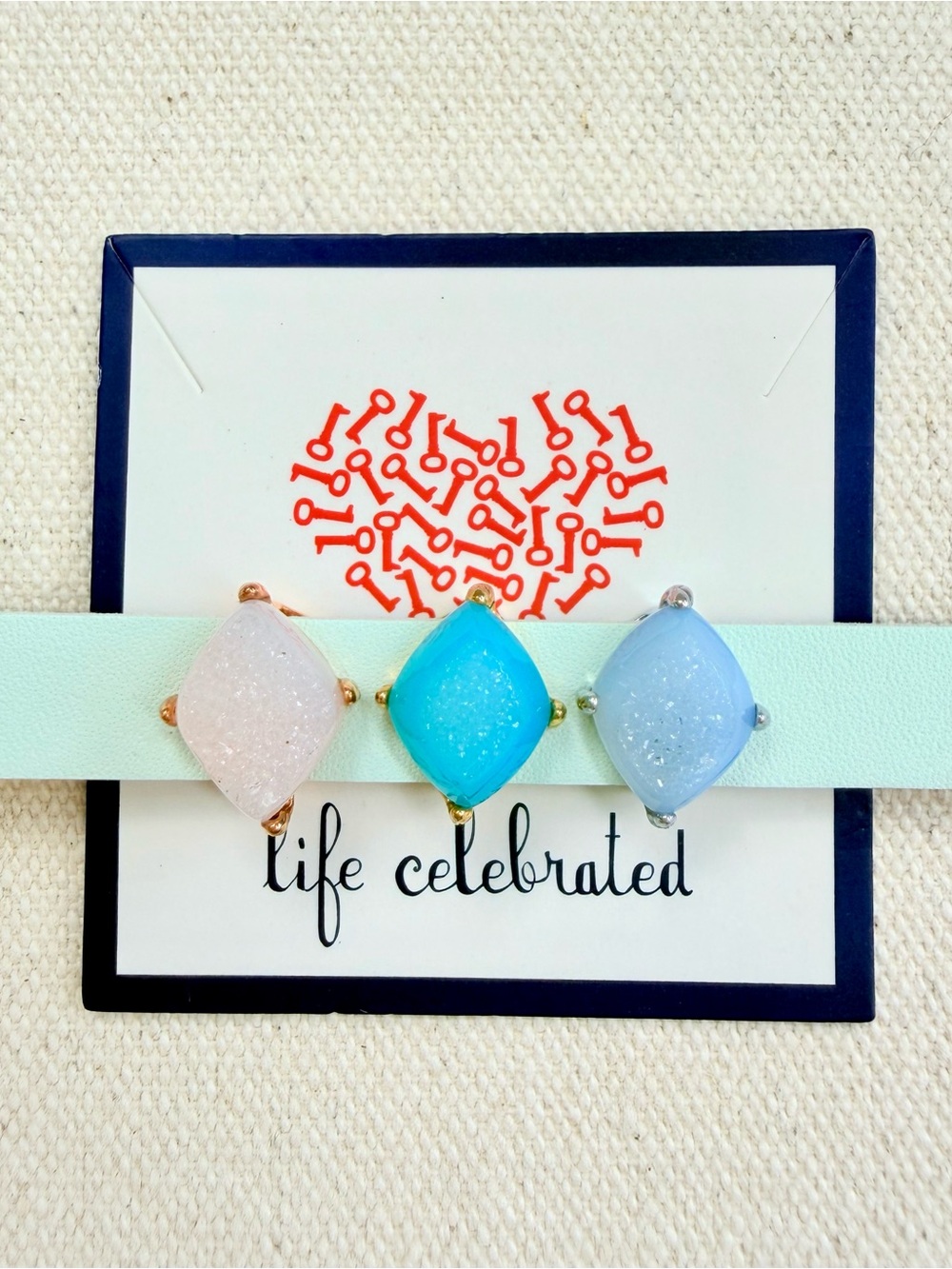*Diamond Druzy Charm Set* Keep Collective Retired Set Of (3)